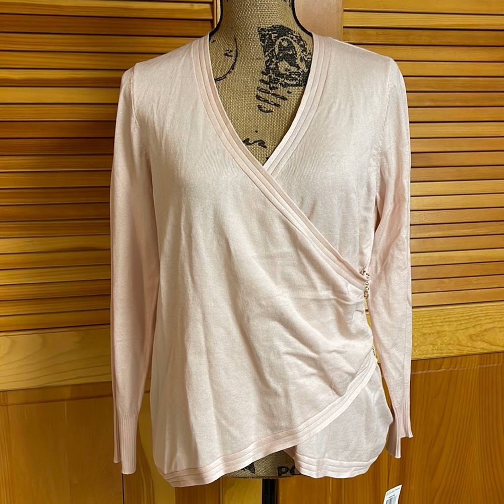 NWT Light Pink Wrap Sweater
